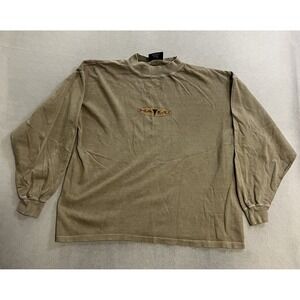 Vintage Nalu Hawaiian Buffalo Shirt Men's Size Large Brown Long Sleeve Cropped